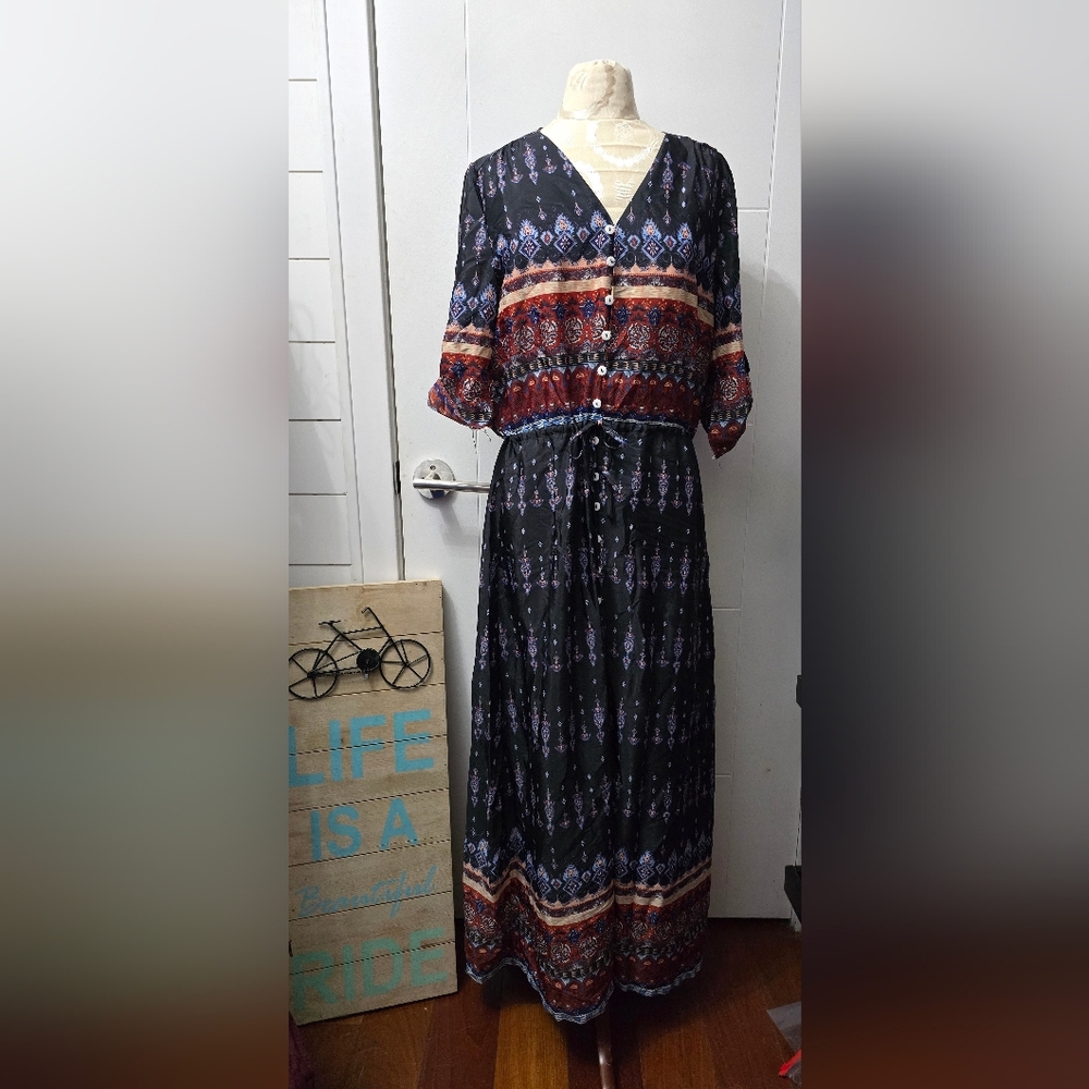 Bohemian Maxi Dress - Multicolor Sz L